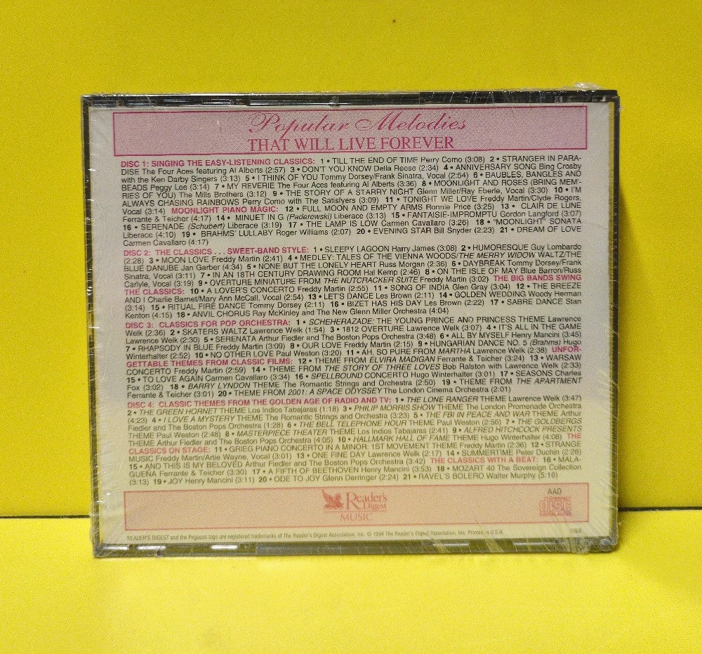 Various - Popular Melodies That Will Live Forever - 032C - New - Sealed - CDs - 4xCD Set