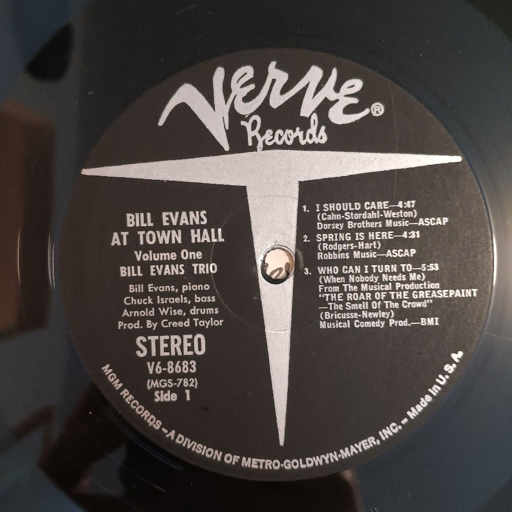 Bill Evans Trio - At Town Hall Volume 1 OG STEREO - 1967 - V6-8683 - Used - VG++ - Vinyl