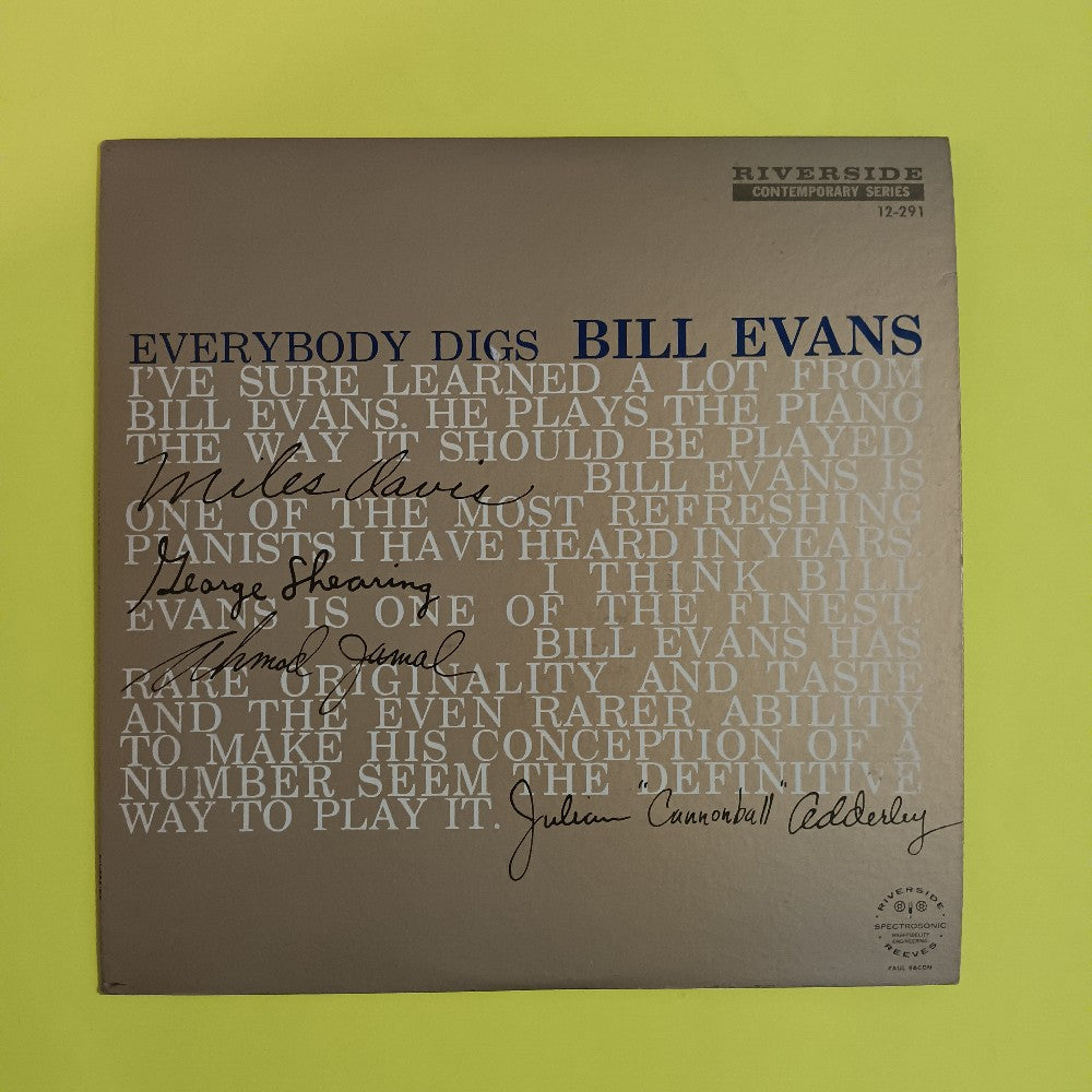 Bill Evans Trio - Everybody Digs Bill Evans MONO - 1960 - RLP 12-291 - Used - VG++ - Vinyl
