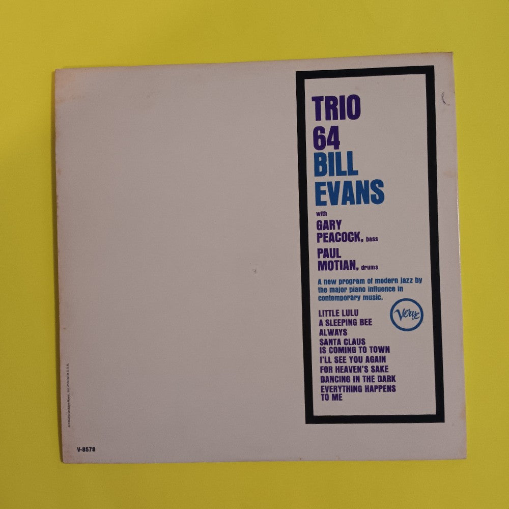 Bill Evans - Trio 64 OG MONO - 1964 - V-8578 - Used - VG++ - Vinyl