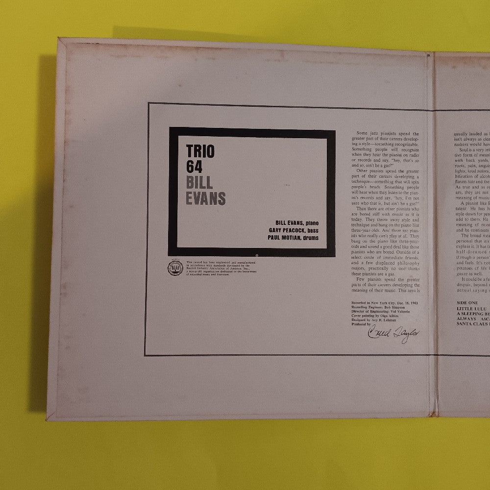 Bill Evans - Trio 64 OG MONO - 1964 - V-8578 - Used - VG++ - Vinyl