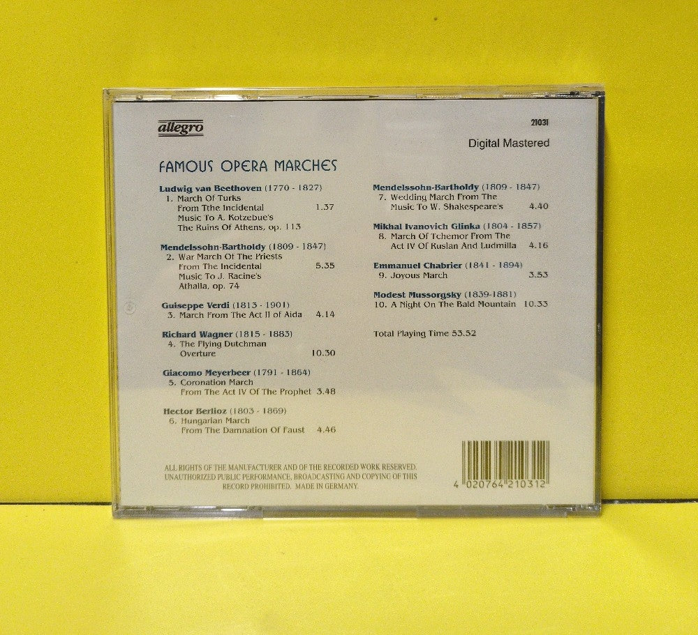 Radio Bratislava Symphony Orchestra, Ondrej Lenard - Famous Opera Marches - 21031 - New - Sealed - CDs - Germany Import