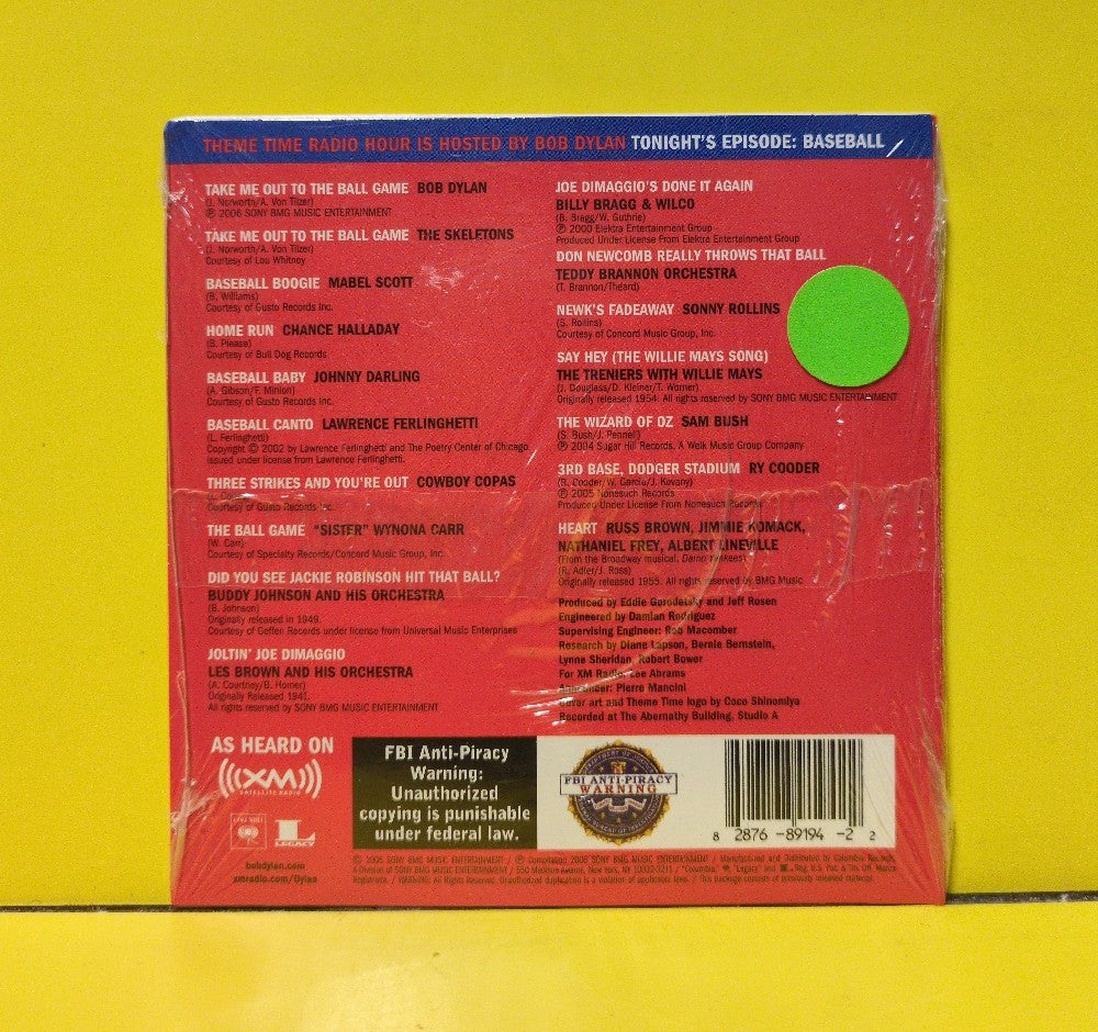 Various - Theme Time Radio Hour With Bob Dylan: Baseball - 2006 - 82876 89194 2 New - Sealed - CDs