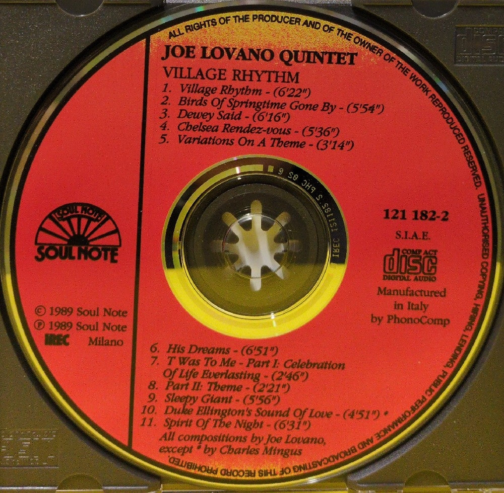 Joe Lovano Quintet - Village Rhythm - 1989 - 121 182-2 - Used - EX - CDs - Italy Import
