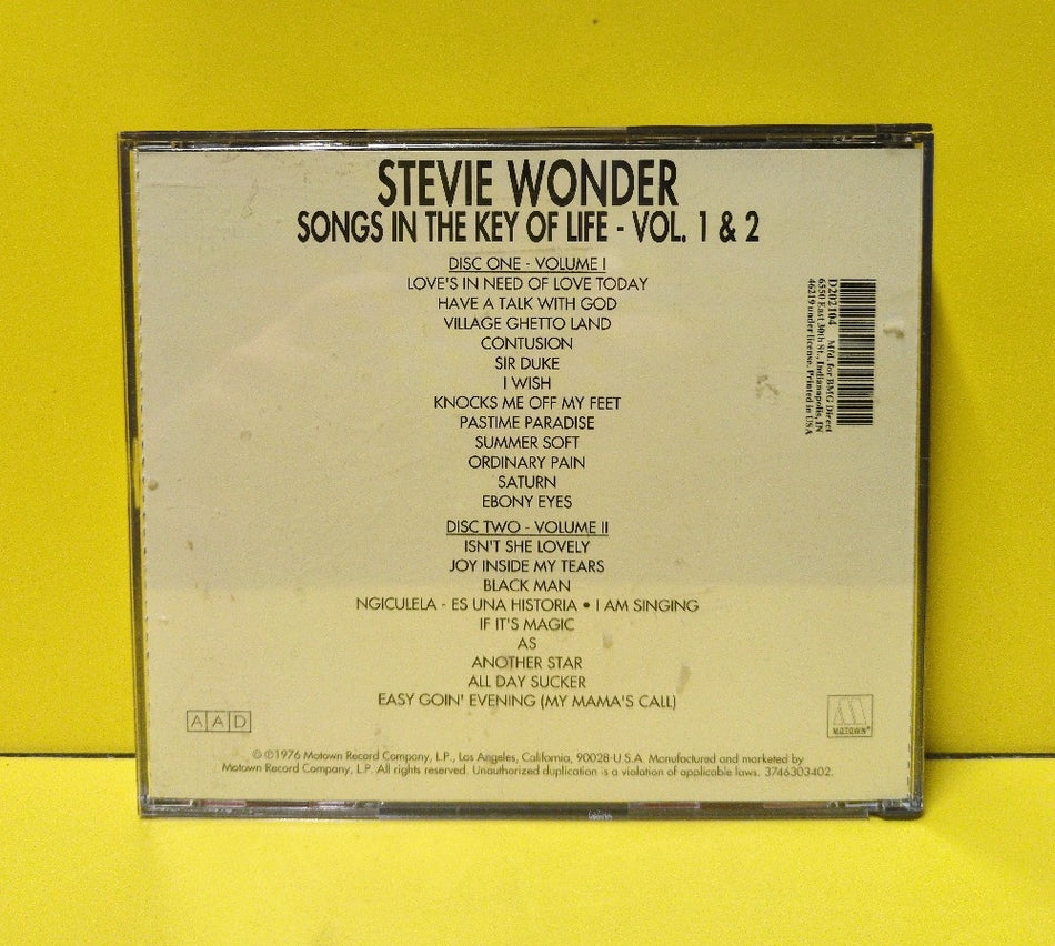 Stevie Wonder - Songs In The Key Of Life - Vol. 1 & 2 - D 202104 / 3746303402 - Used - EX - CDs - 2xCD