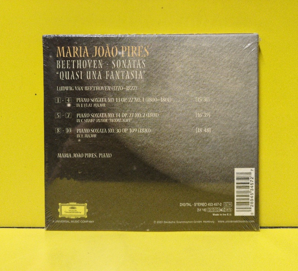 Maria João Pires, Beethoven - Moonlight | Sonatas "Quasi Una Fantasia" • Piano Sonata Op. 27 No. 1 • Piano Sonata Op. 27 No. 2 • Piano Sonata No. 30 Op. 109 - 2001 - 453 457-2 - New - Sealed - CDs - Limited Edition - European Import