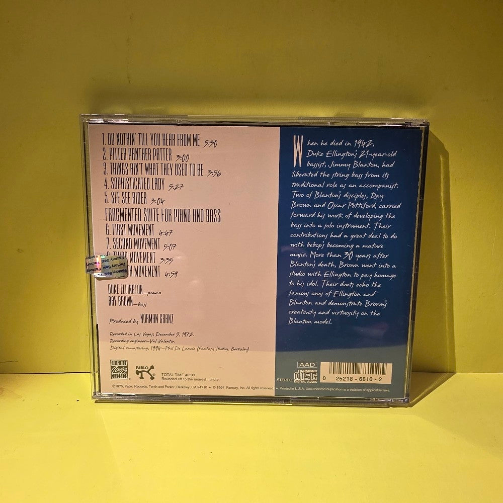 Duke Ellington And Ray Brown - This One's For Blanton - 2006 - 00025218681025 - New - NM - CDs