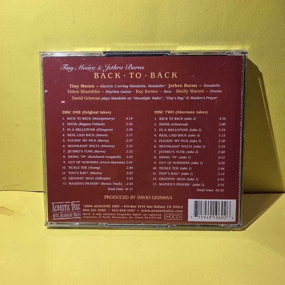 Tiny Moore & Jethro Burns - Back To Back - 2005 - ACD-60 - Used - VG+ - CDs