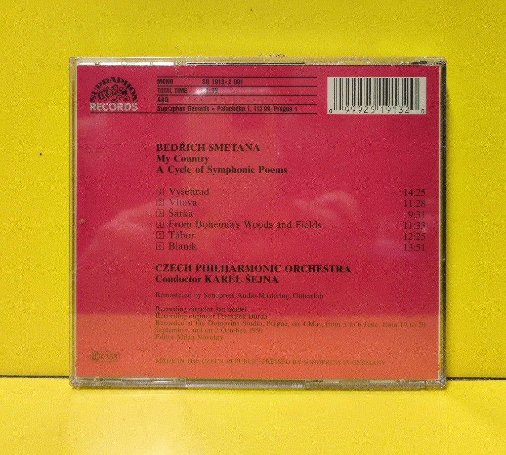 Smetana, Czech Philharmonic Orchestra, Karel Sejna - My Country - SU 1913-2 001 - New - Sealed - CDs