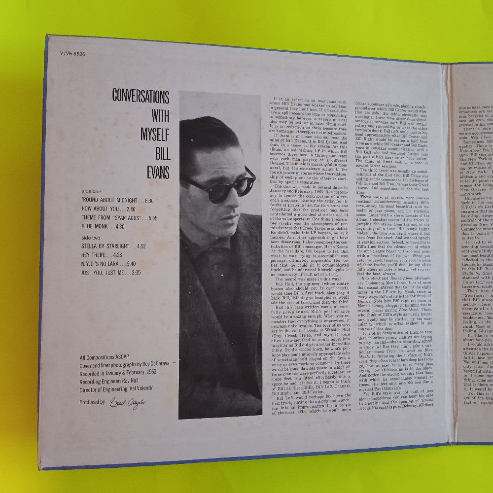 Bill Evans - Conversations With Myself STEREO - V6-8526 - Used - VG++ - Vinyl