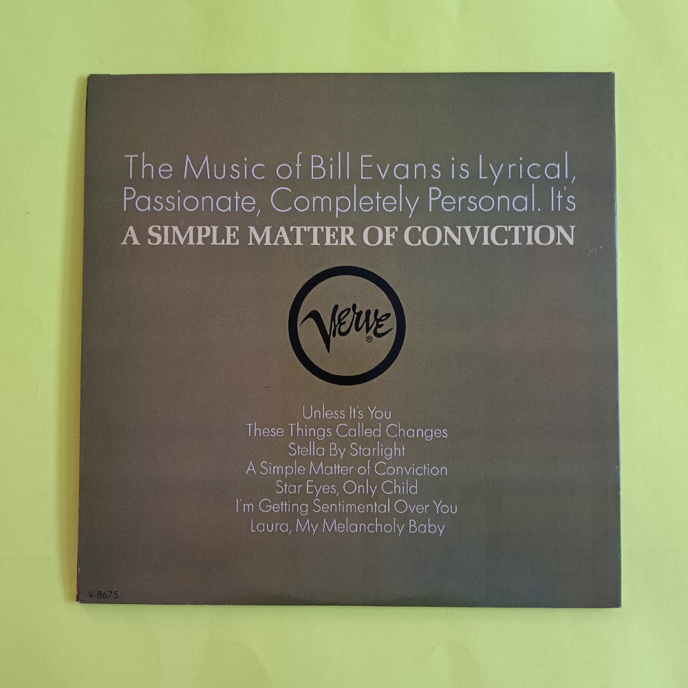 Bill Evans - A Simple Matter Of Conviction OG RVG MONO - 1967 - V-8677 - Used - VG++ - Vinyl