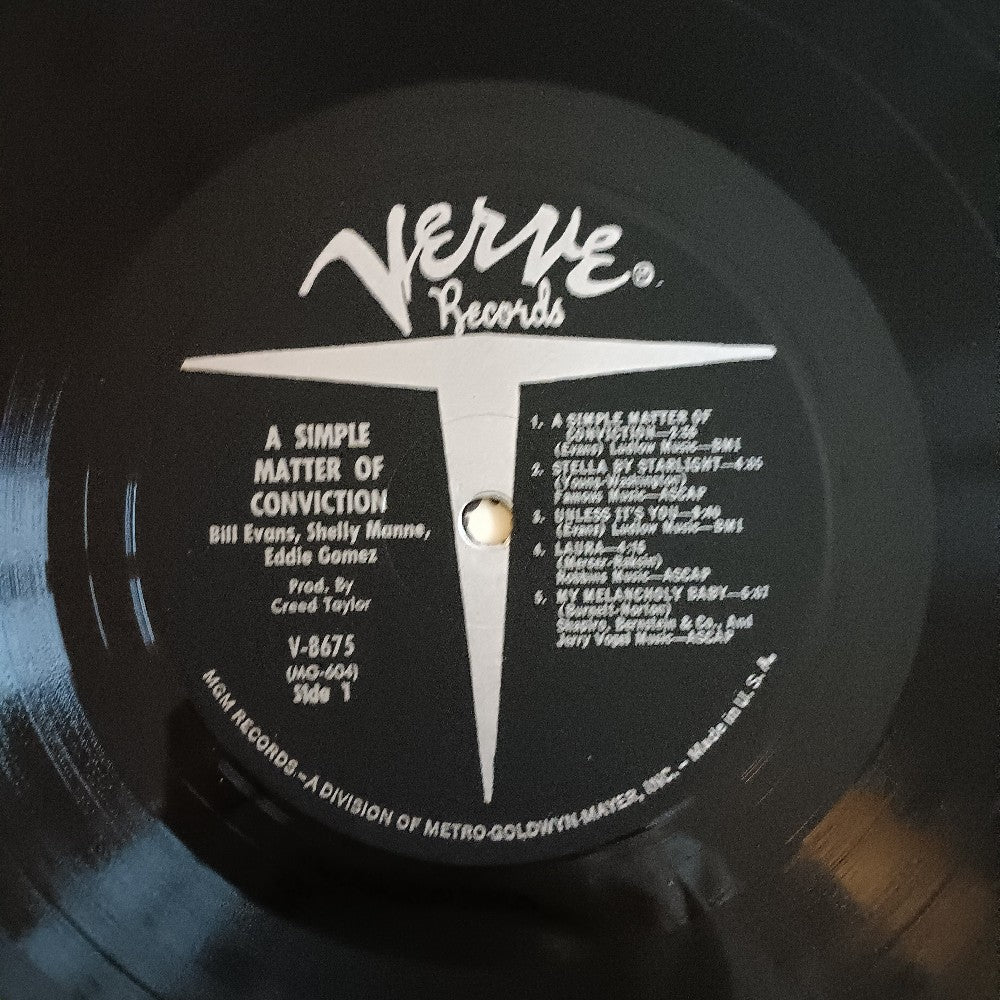 Bill Evans - A Simple Matter Of Conviction OG RVG MONO - 1967 - V-8677 - Used - VG++ - Vinyl