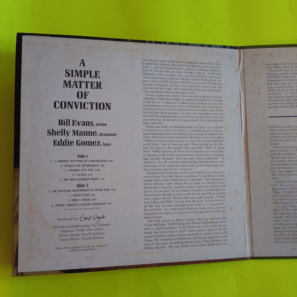 Bill Evans - A Simple Matter Of Conviction OG RVG MONO - 1967 - V-8677 - Used - VG++ - Vinyl