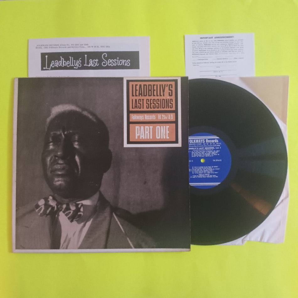 Leadbelly  - Leadbelly's Last Sessions Part One WITH BOOKLET - 1962 - FA2941 A/B - Used - VG++ - Vinyl