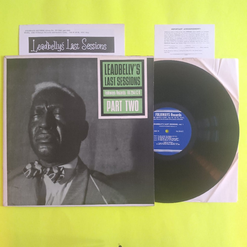 Leadbelly - Leadbelly's Last Session Part Two WITH BOOKLET - 1962 - FA2941 C/D - Used - VG++ - Vinyl