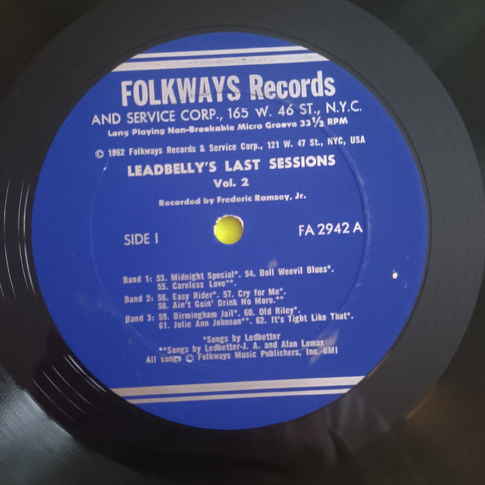 Leadbelly - Leadbelly's Last Sessions Part Three WITH BOOKLET - 1962 - FA2941 A/B - Used - VG++ - Vinyl
