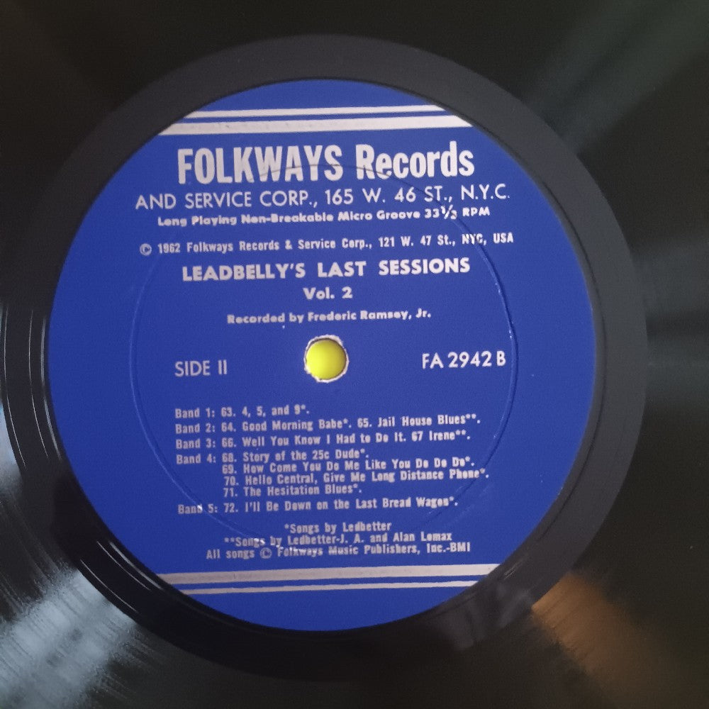 Leadbelly - Leadbelly's Last Sessions Part Three WITH BOOKLET - 1962 - FA2941 A/B - Used - VG++ - Vinyl
