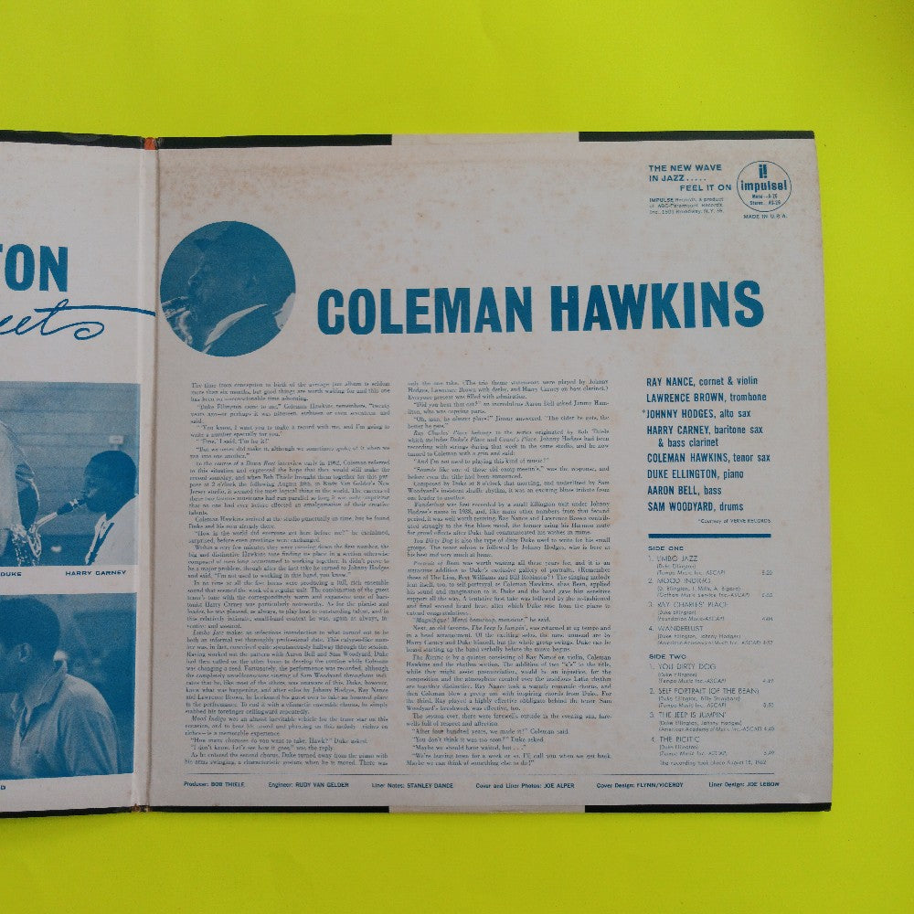 Duke Ellington & Coleman Hawkins - Duke Ellington Meets Coleman Hawkins OG MONO AM-PAR RVG - 1963 - A-26 - Used - VG++ - Vinyl