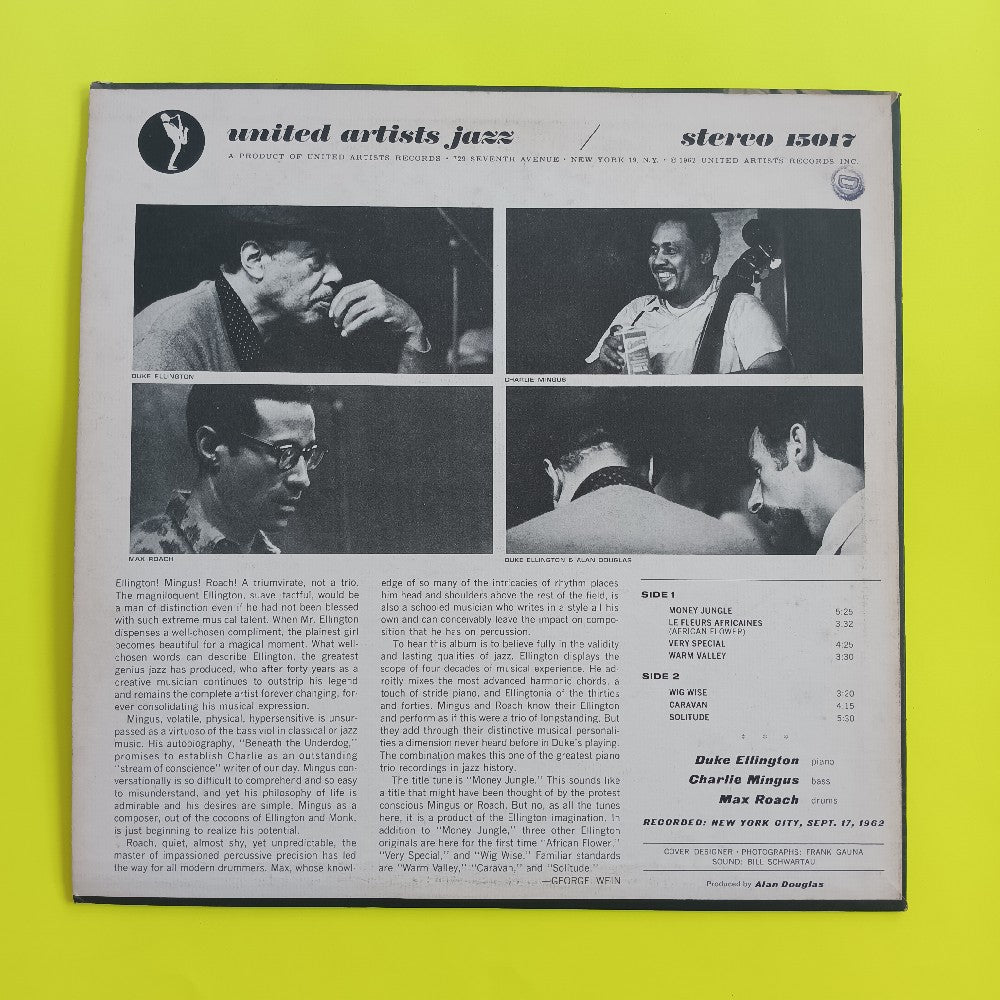 Duke Ellington Charlie Mingus Max Roach - Money Jungle OG STEREO - 1962 - UAJS 15017 - Used - VG++ - Vinyl