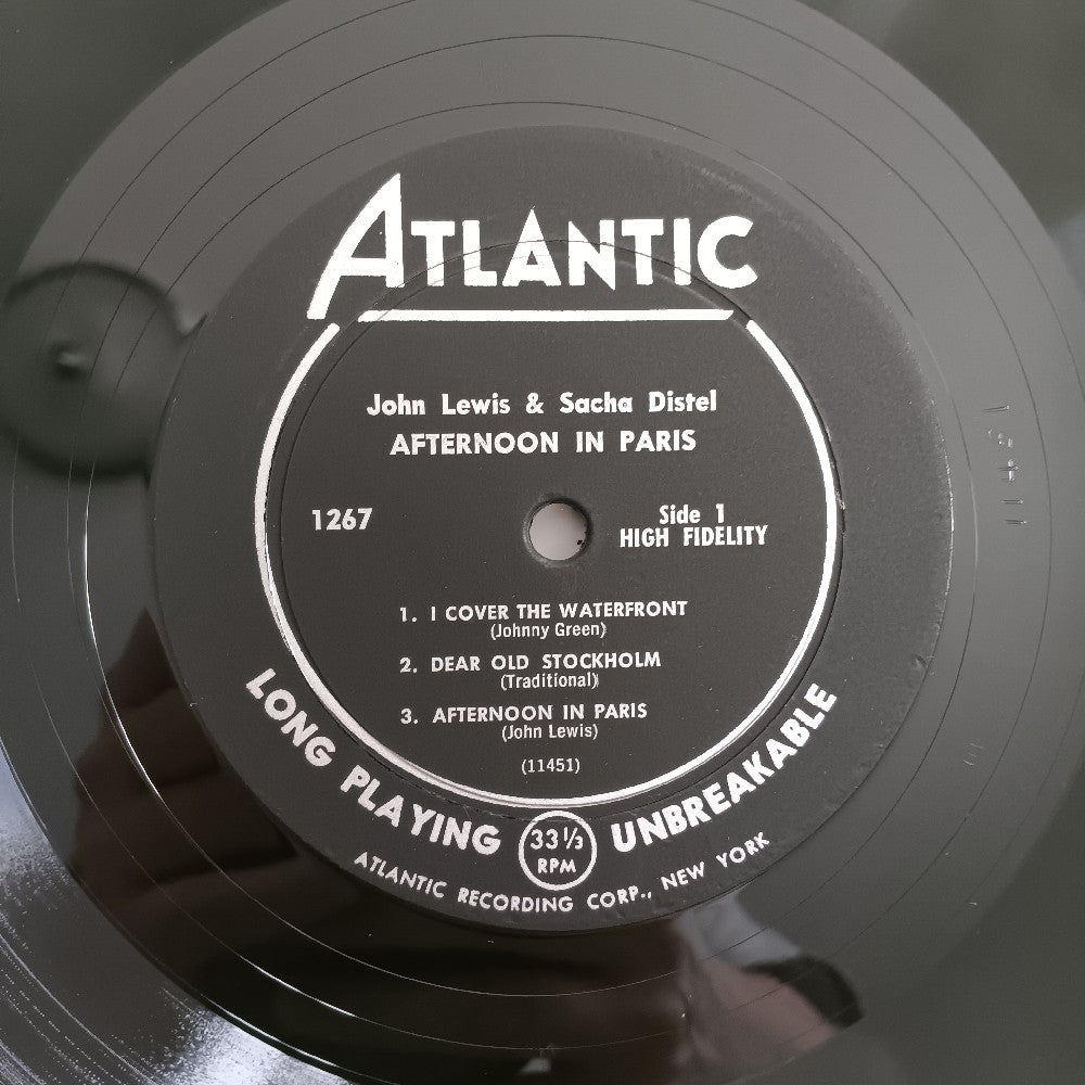 John Lewis & Sacha Distel - Afternoon In Paris OG DG MONO - 1957 - Atlantic 1267 - Used - VG++ - Vinyl