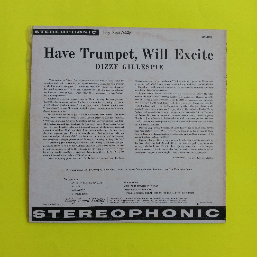 Dizzy Gillespie - Have Trump, Will Excite! Rare Label Variant - 1960 - MGVS 68313 - New - Sealed - Vinyl