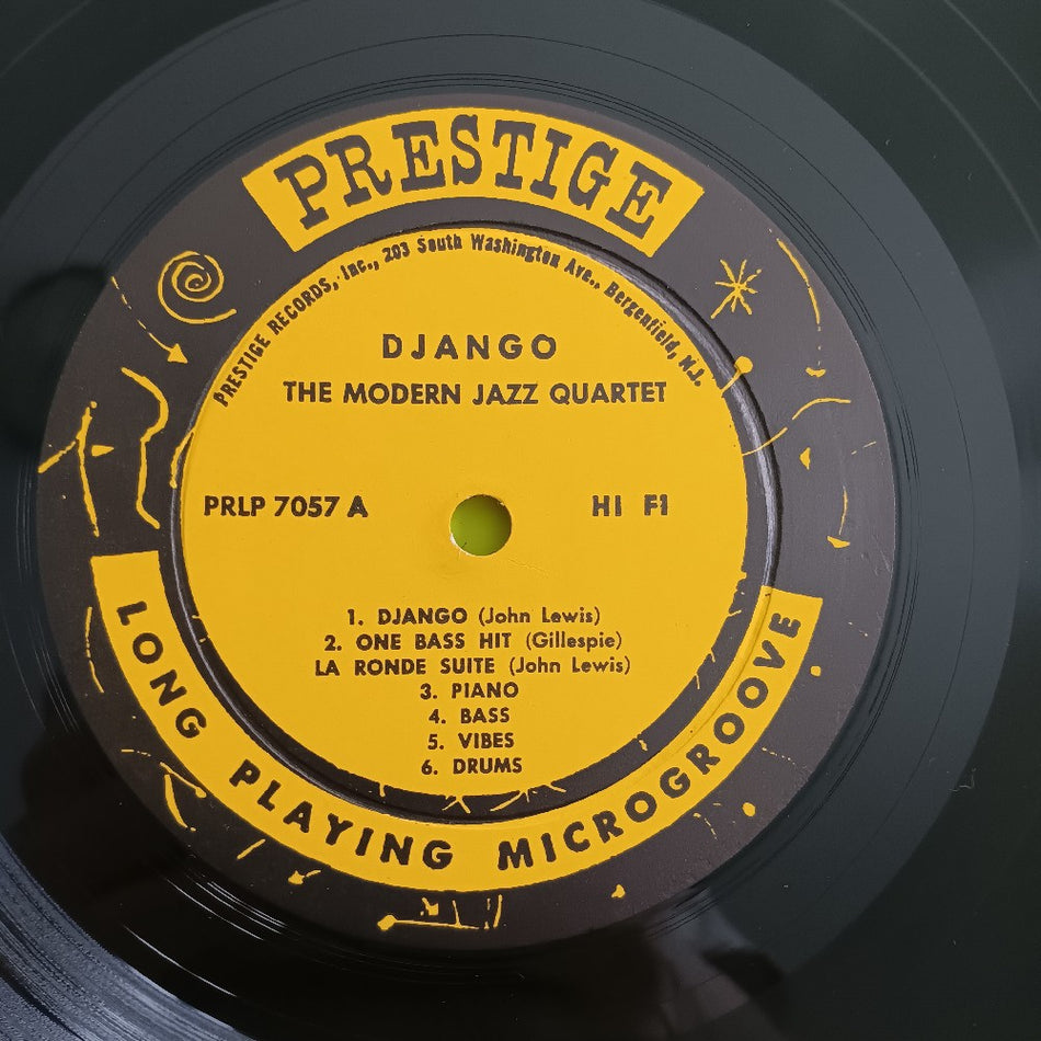 MJQ Modern Jazz Quartet - Django DG Mono Yellow Fireworks Label - 1958 - PRLP 7057 - Used - VG++ - Vinyl