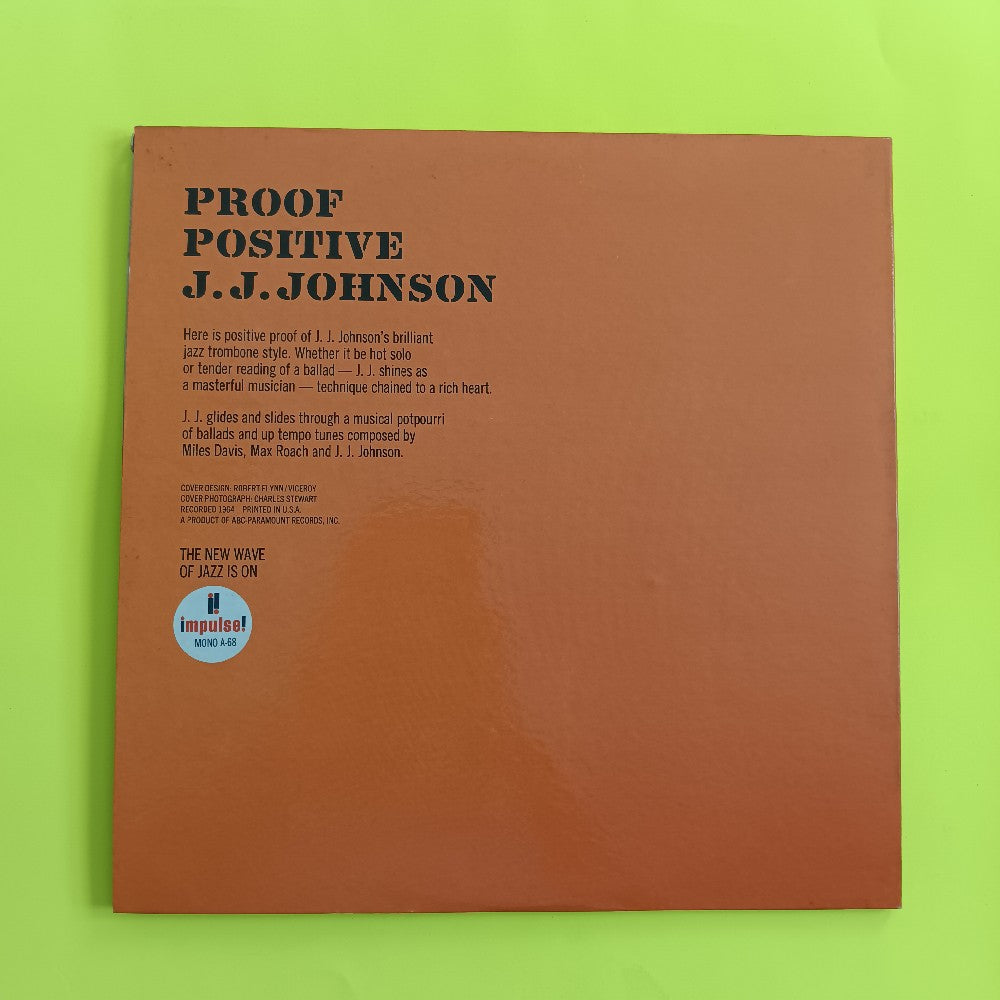 J. J. Johnson - Proof Positive MONO RVG - 1965 - A-68 - Used - VG++ - Vinyl