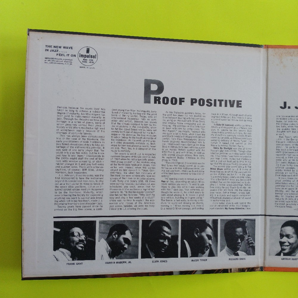 J. J. Johnson - Proof Positive MONO RVG - 1965 - A-68 - Used - VG++ - Vinyl