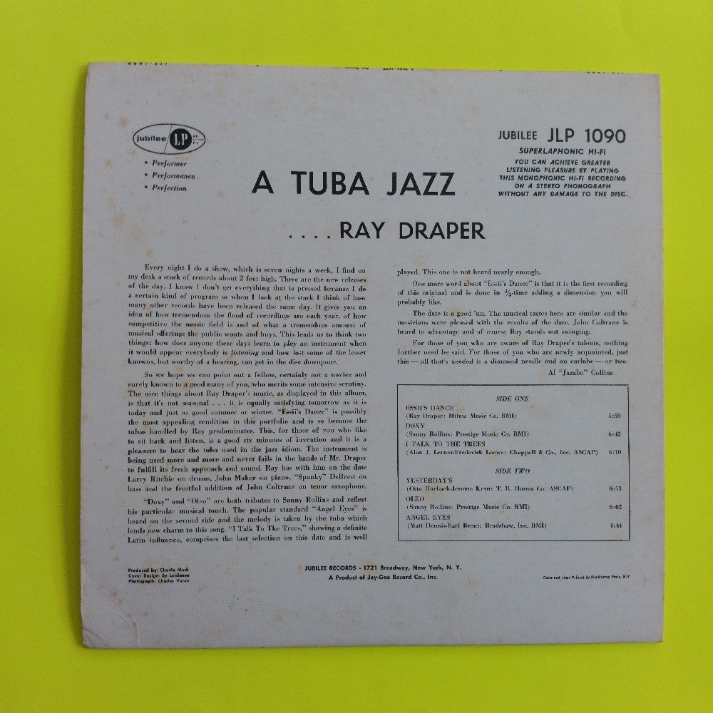 Ray Draper - A Tuba Jazz MONO - 1959 - JGM 1090 - Used - VG++ - Vinyl
