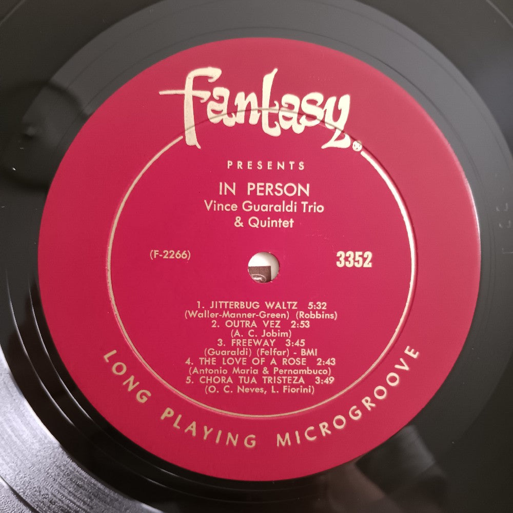 Vince Guaraldi - In Person OG DG MONO - 1963 - Fantasy 3352 - Used - VG++ - Vinyl