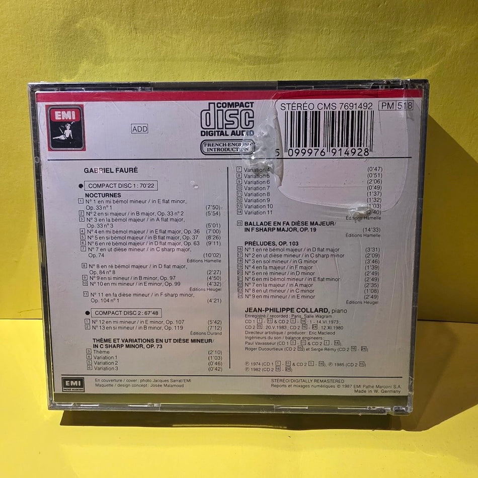 Fauré - Jean-Philippe Collard - 1987 - CMS 7691492 - New - Sealed - CDs