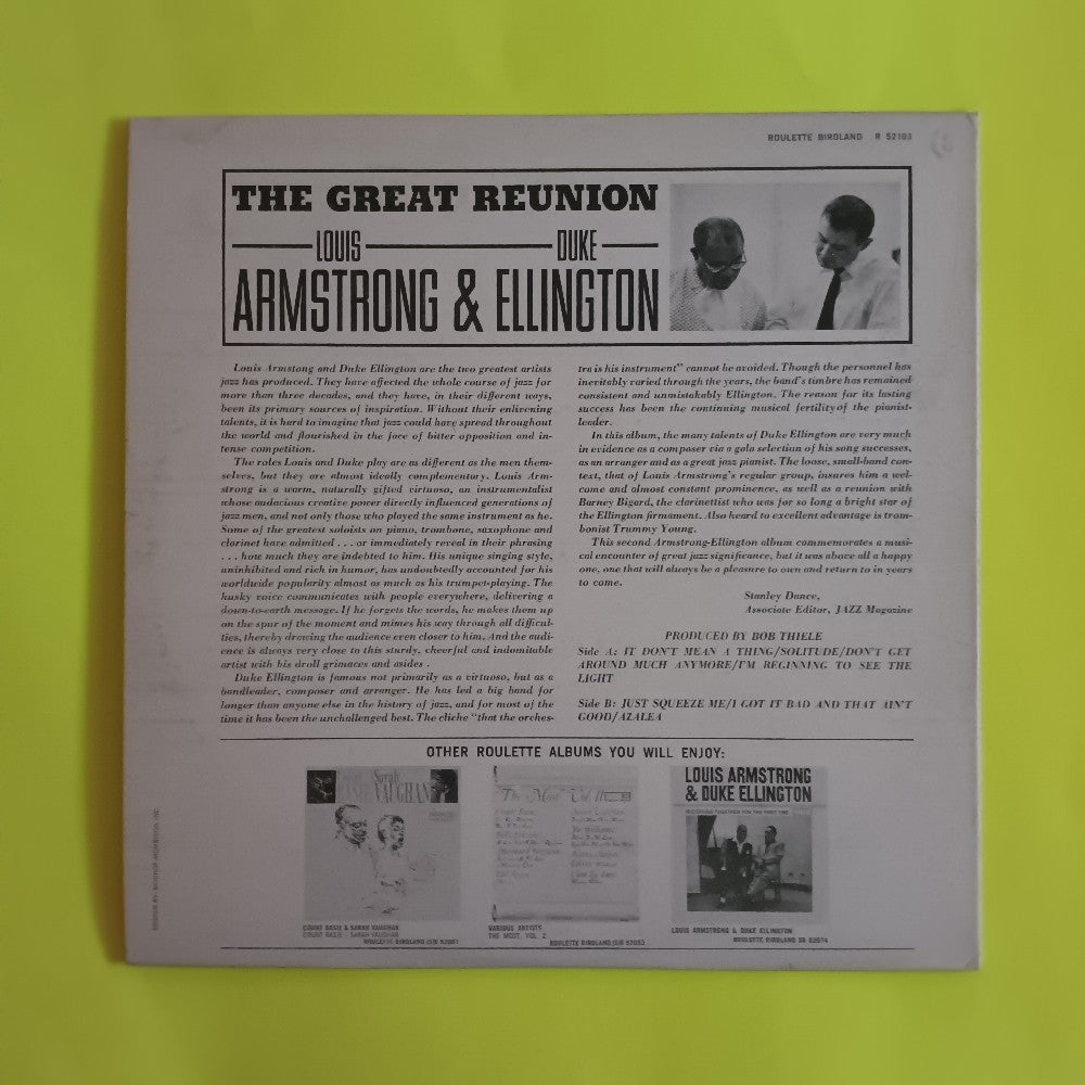 Louis Armstrong & Duke Ellington - The Great Reunion OG MONO - 1963 - R 52103 - Used - VG++ - Vinyl