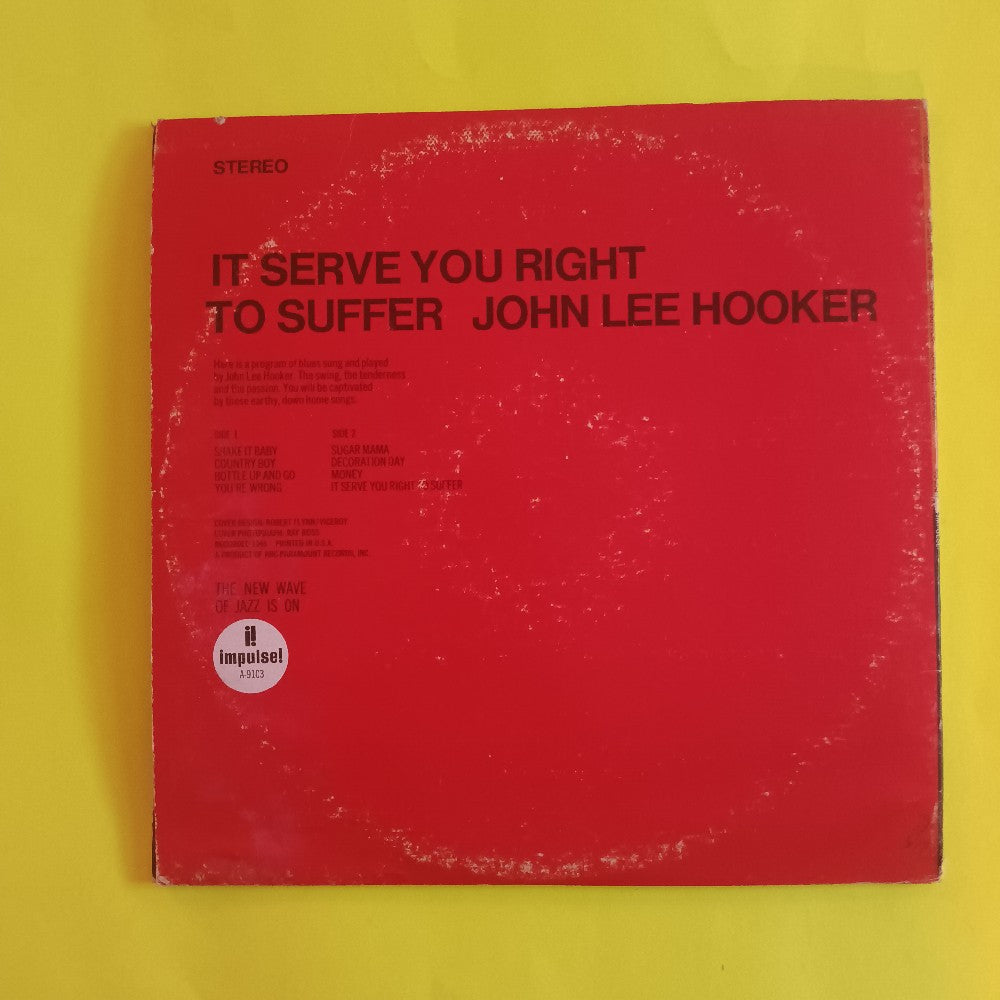 John Lee Hooker - It Serves You Right To Suffer - 1974 - AS 9103 - Used - VG+ - Vinyl