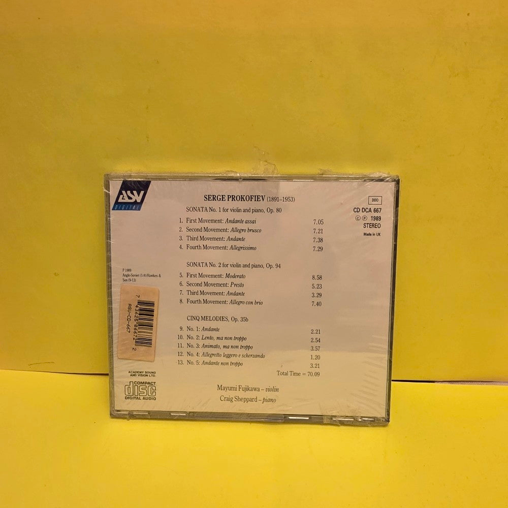 Prokofiev / Mayumi Fujikawa, Craig Sheppard  - The Two Violin Sonatas / Cindy Melodies - 1989 - DCA 667 - New - Sealed - CDs