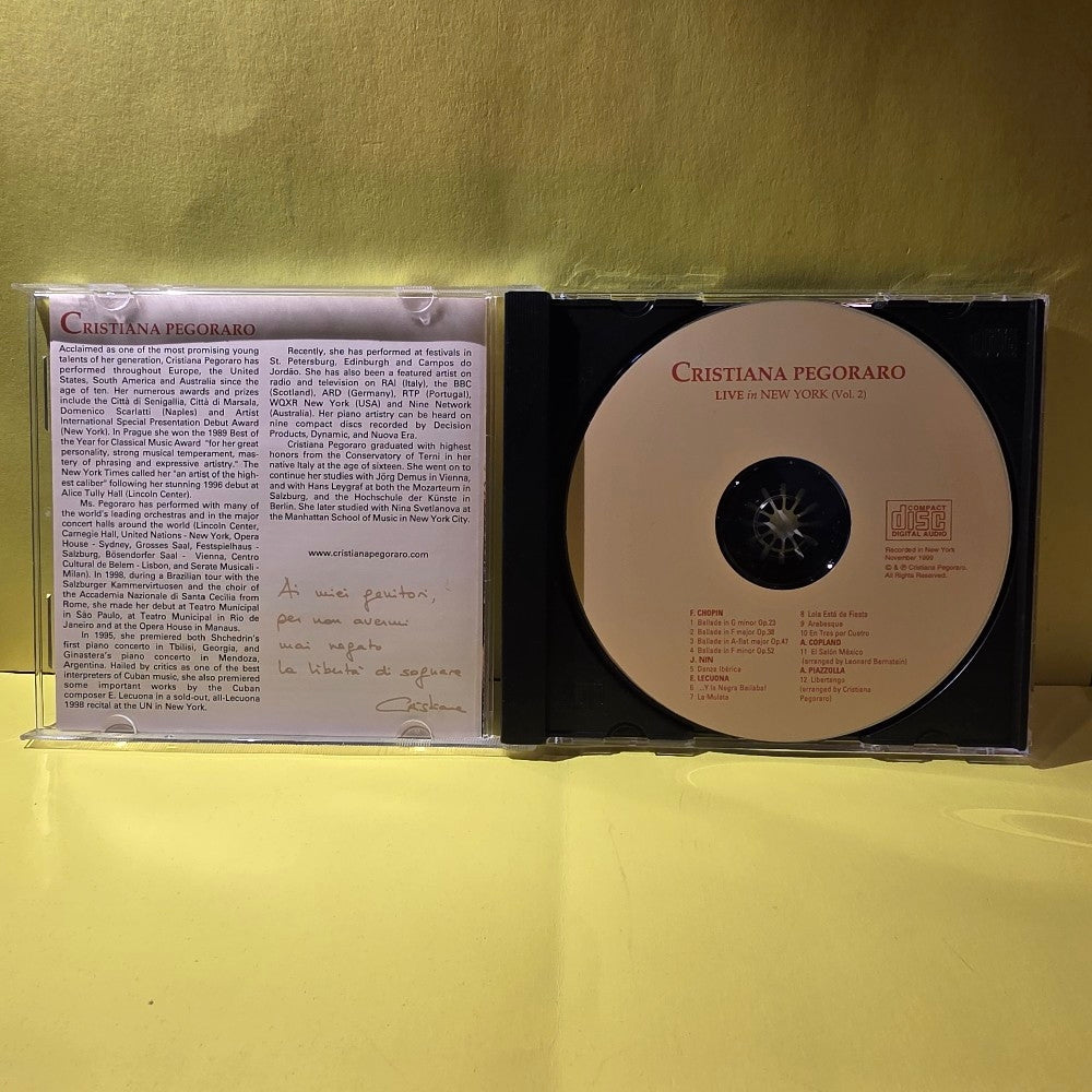 Cristina Pegoraro - Live In New York  ( Vol. 2 ) Autographed  - EX - CDs