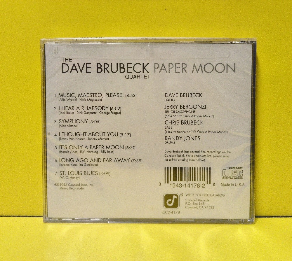 The Dave Brubeck Quartet - Paper Moon - CCD-4178 - New - Sealed - CDs - Reissue