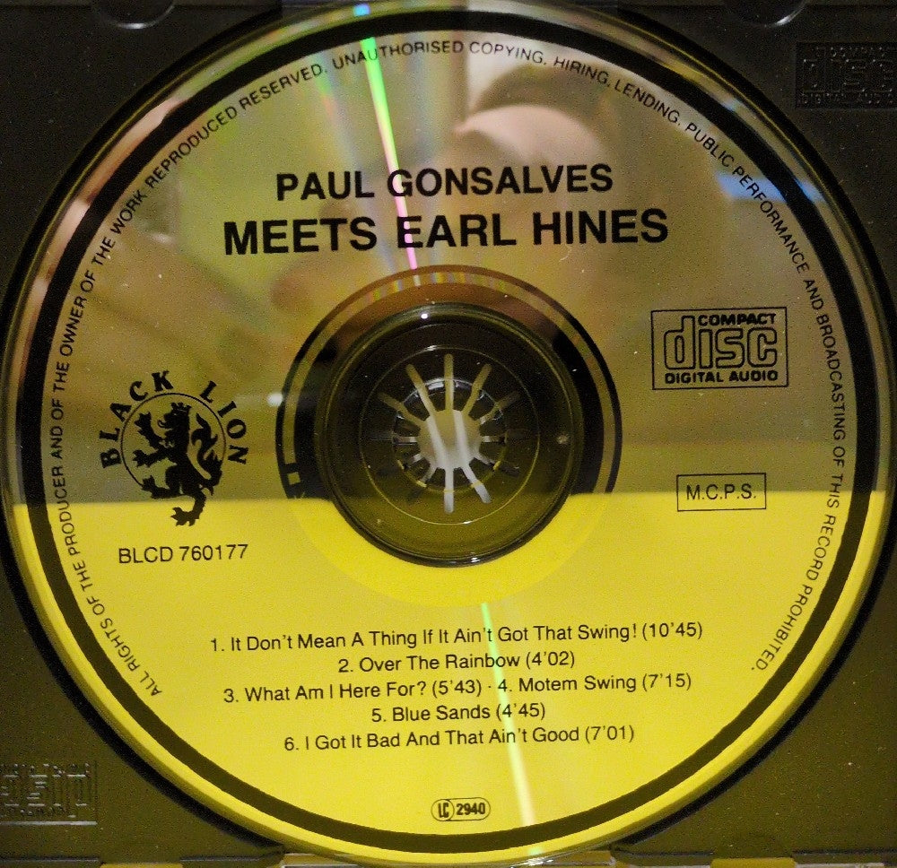Paul Gonsalves Meets Earl Hines - Paul Gonsalves Meets Earl Hines - 1992 - BLCD760177 - Used - EX - CDs