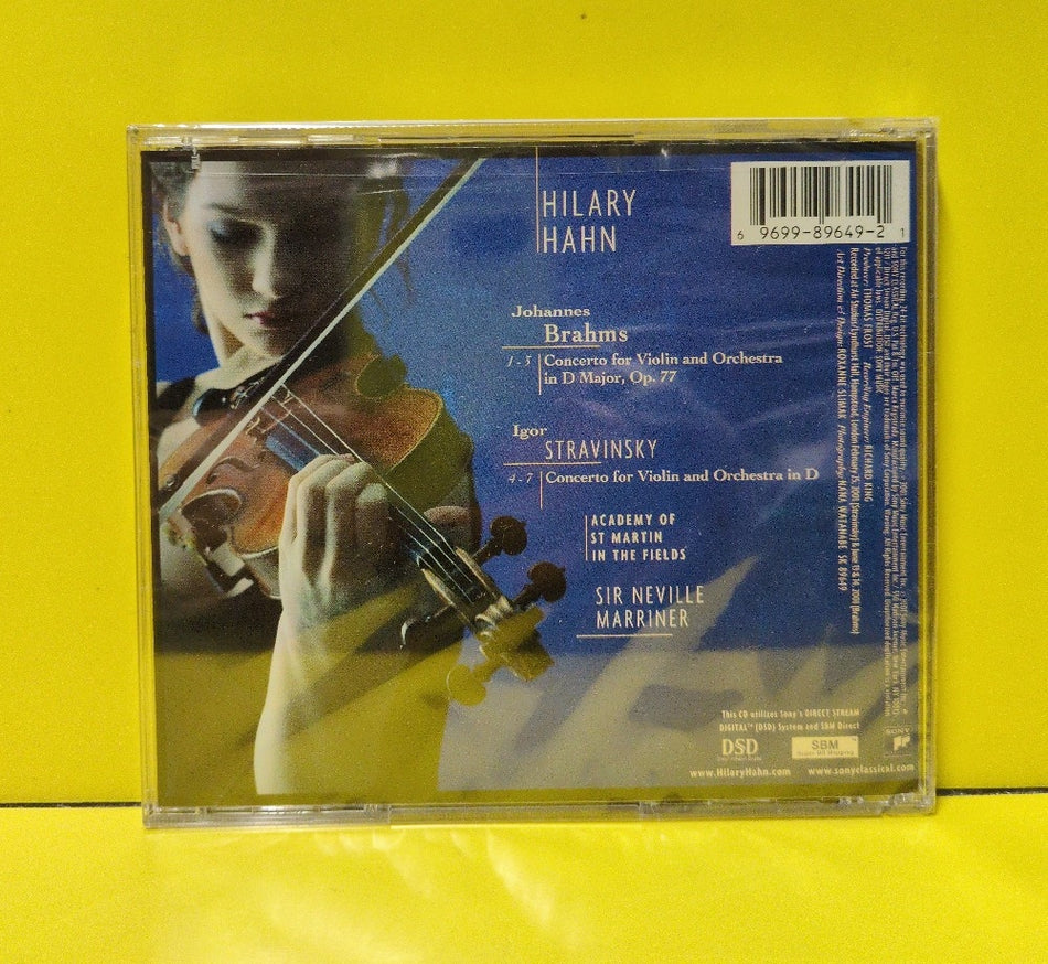 Hilary Hahn, Academy Of St Martin In The Fields, Sir Neville Marriner - Brahms / Stravinsky - Violin Concertos - 2001 - SK 89649 - New - Sealed - CDs