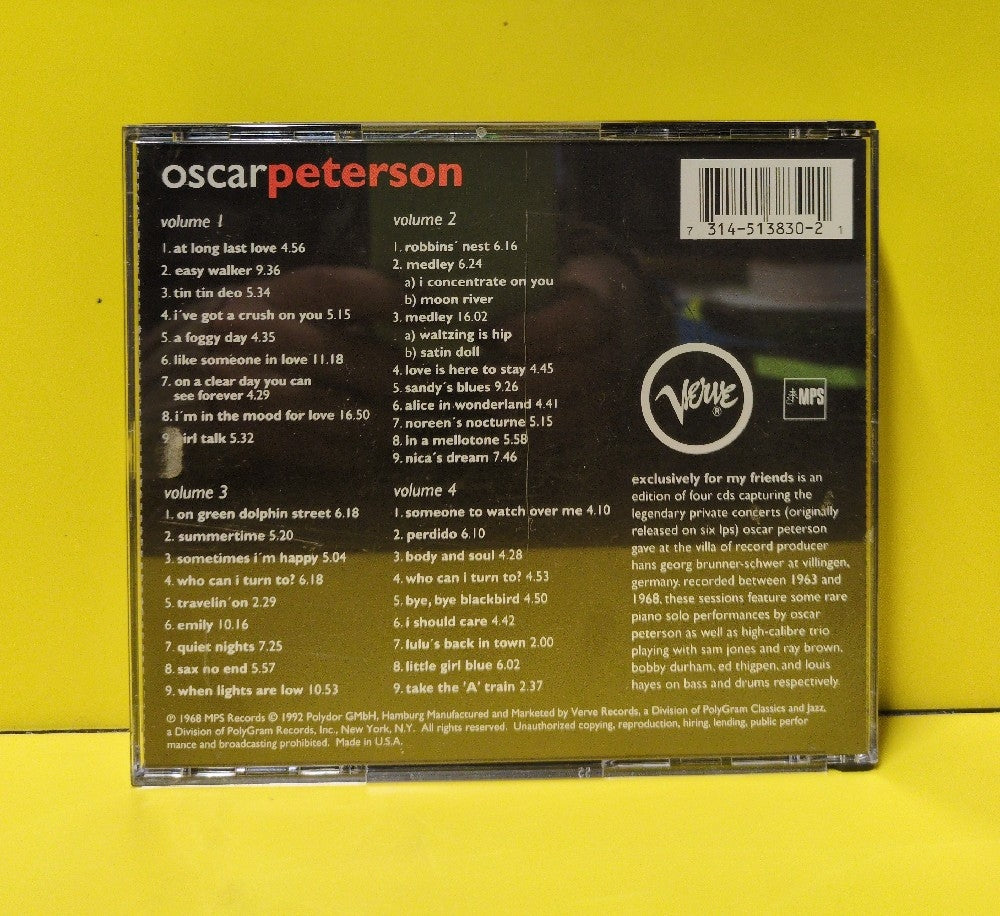 Oscar Peterson - Exclusively For My Friends - 1992 - 314 513 830-2 - Used - VG++ - CDs - 4xCD Set