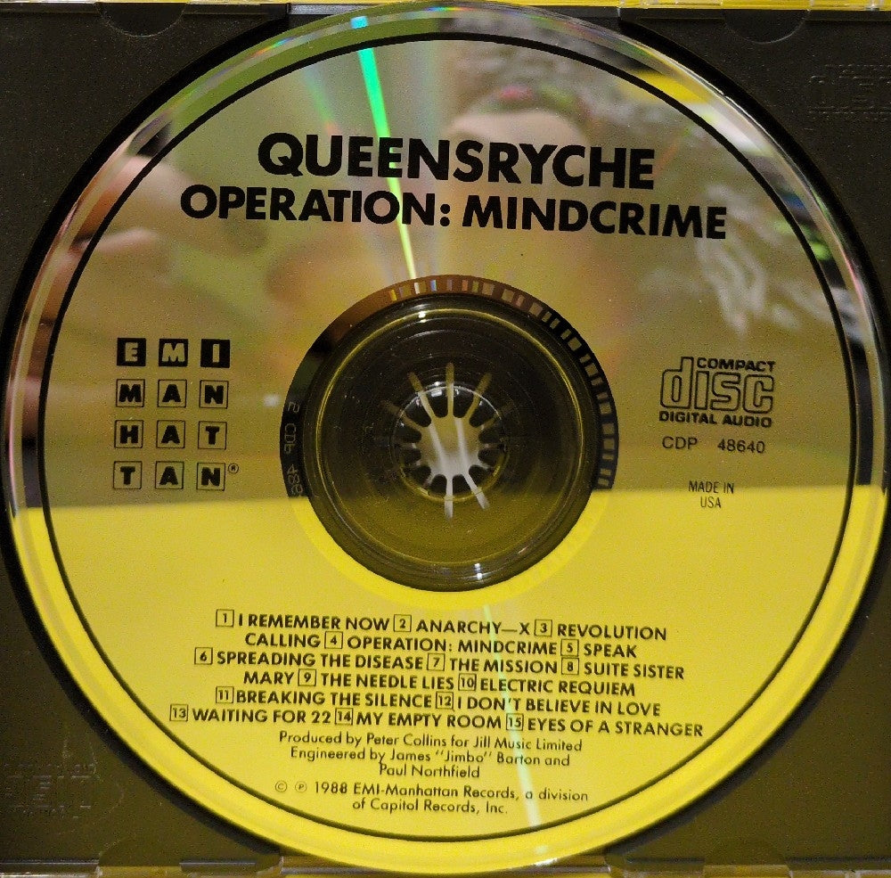 Queensrÿche - Operation: Mindcrime - 1988 - CDP-548640 - Used - VG++ - CDs - Club Edition