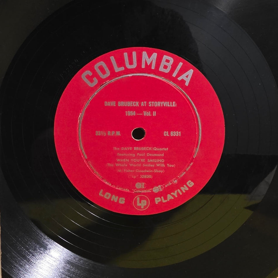 The Dave Bruce CK Quartet  - Dave Brubeck At Storyville: 1954 ( Vol. 2 ) - 1954 - CL 6331 - Used - VG++ - Vinyl