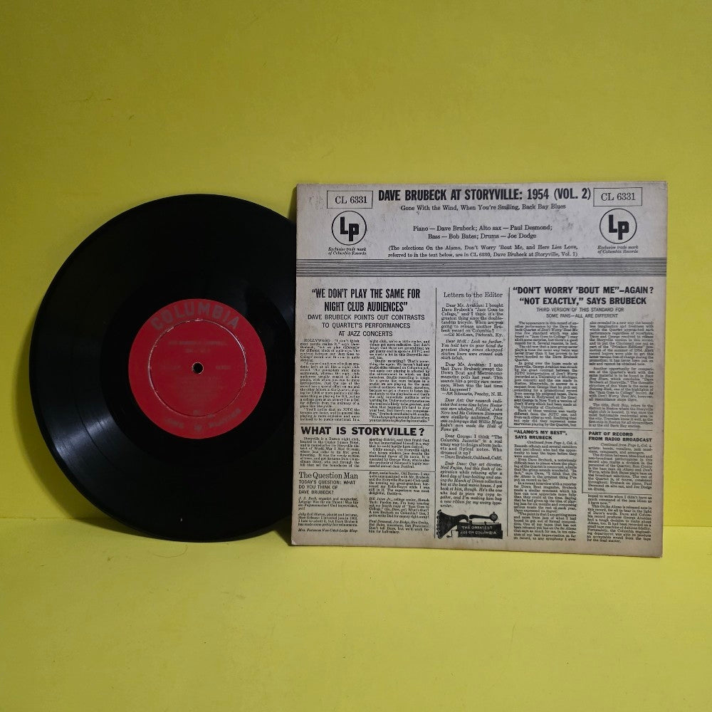 The Dave Bruce CK Quartet  - Dave Brubeck At Storyville: 1954 ( Vol. 2 ) - 1954 - CL 6331 - Used - VG++ - Vinyl