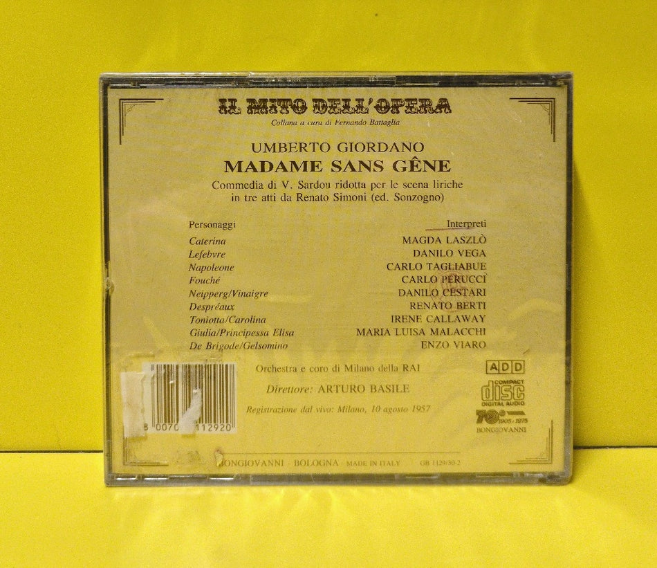 Umberto Giordano, Orchestra E Coro Di Milano Della Rai, Arturo Basile, Laszlo, Tagliabue, Vega, Perucci - Madame Sans Gene - 1996 - GB 1129/30-2 - New - Sealed - CDs - 2xCD Set - Italy Import