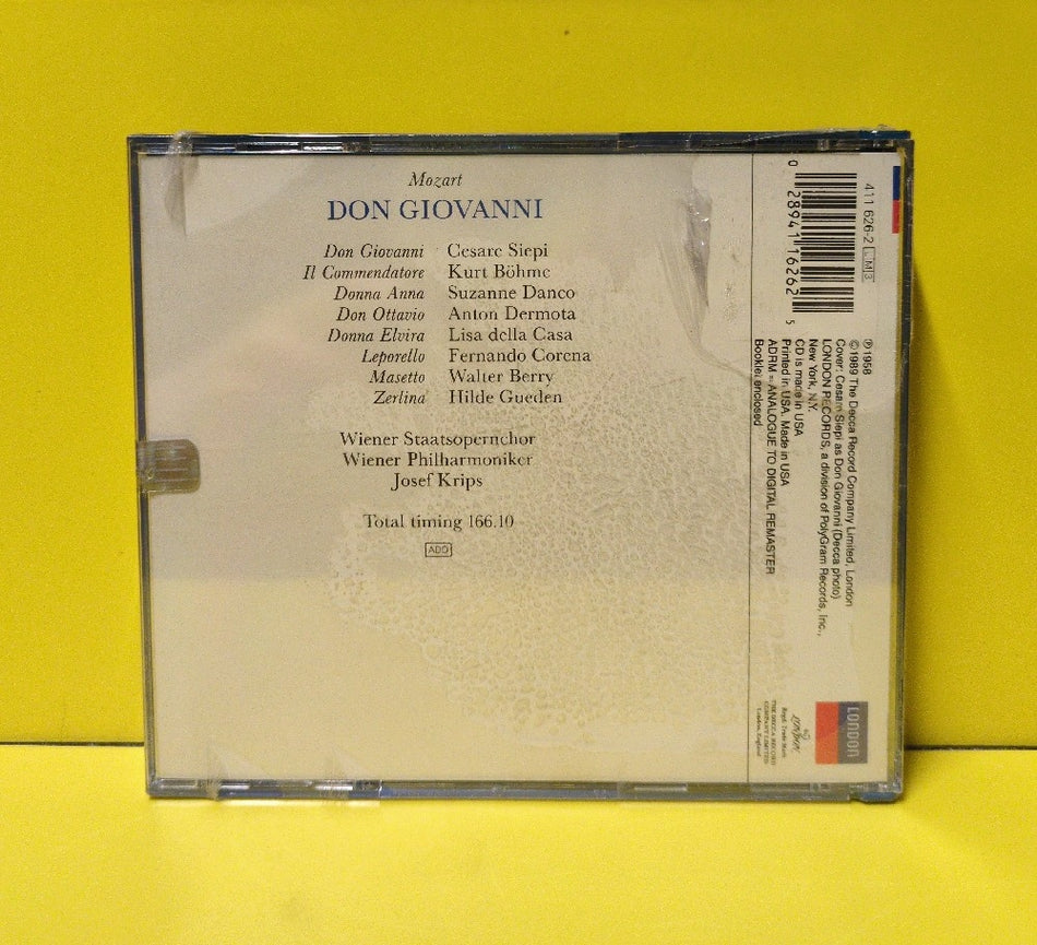 Mozart, Siepi, Dermota, Corena, Danco, Della Casa, Gueden, Wiener Philharmoniker, Josef Krips - Don Giovanni - 1989 - 411-626 2 - New - Sealed - CDs - 3xCD Set