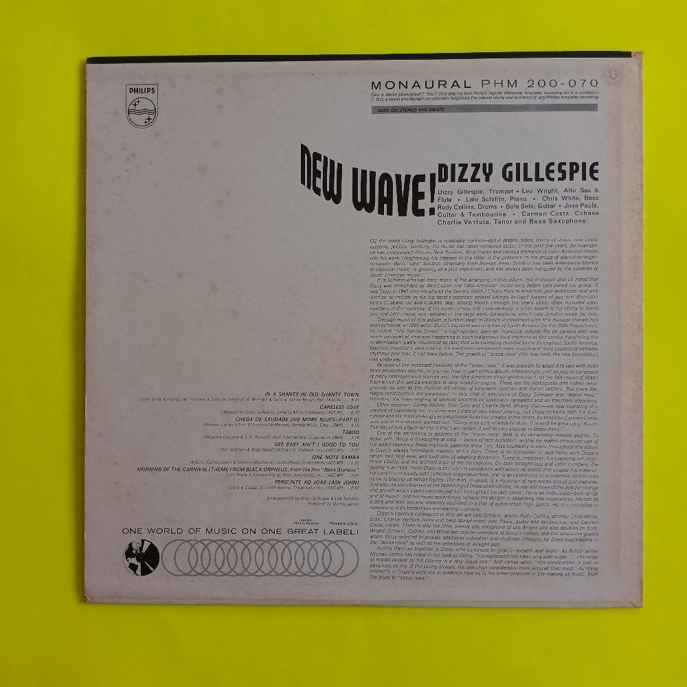 Dizzy Gillespie - New Wave! OG DG MONO - 1963 - PHM 200-070 - Used - VG++ - Vinyl