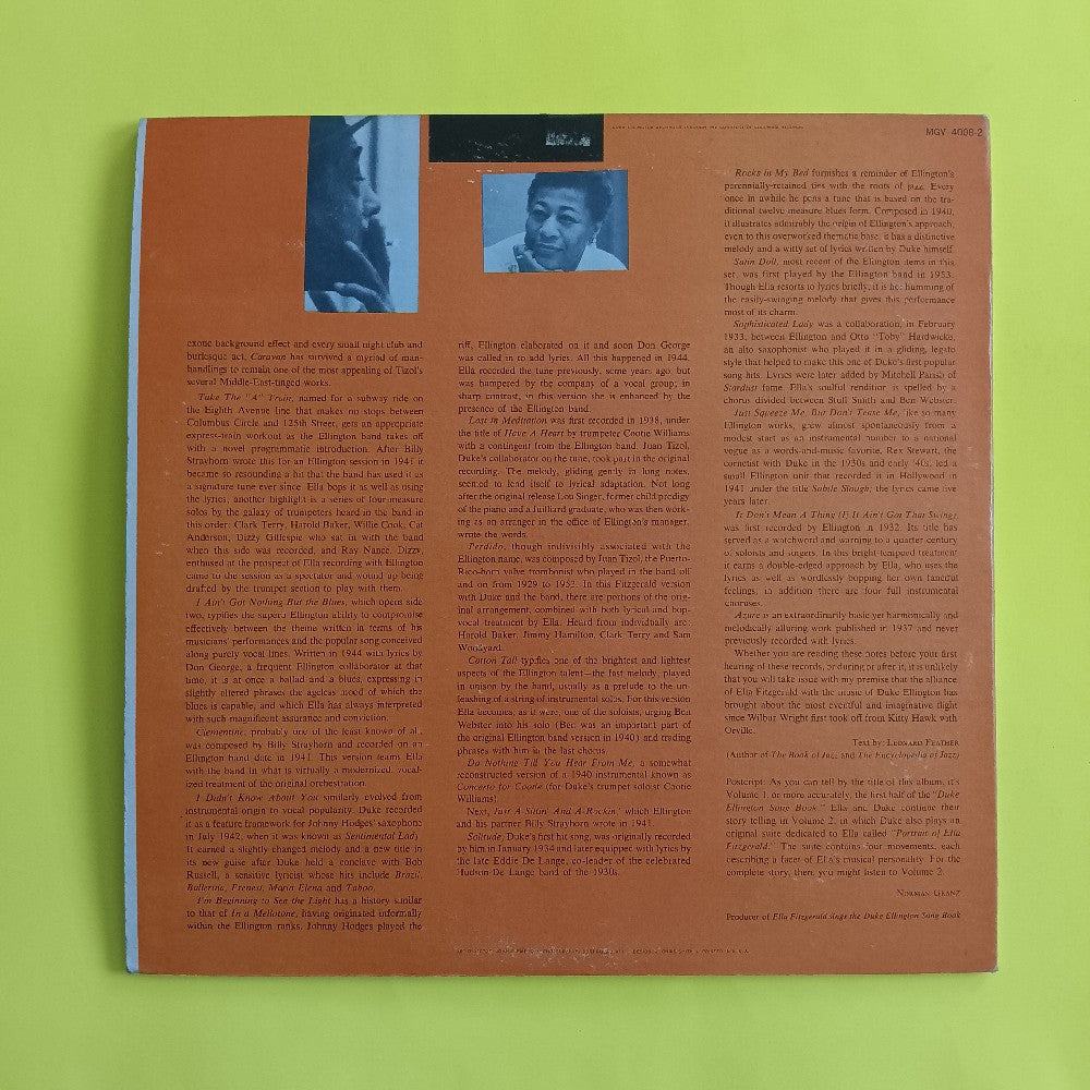 Ella Fitzgerald - Sings The Duke Ellington Songbook Vol 1 MONO 2LP - V 4008-2 - Used - VG++ - Vinyl