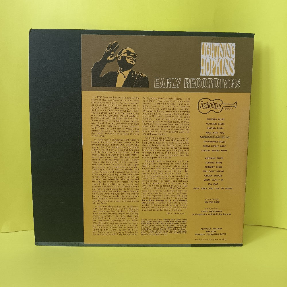 Lightnin Hopkins - Early Recordings OG - 1963 - R2007 - Used - VG++ - Vinyl