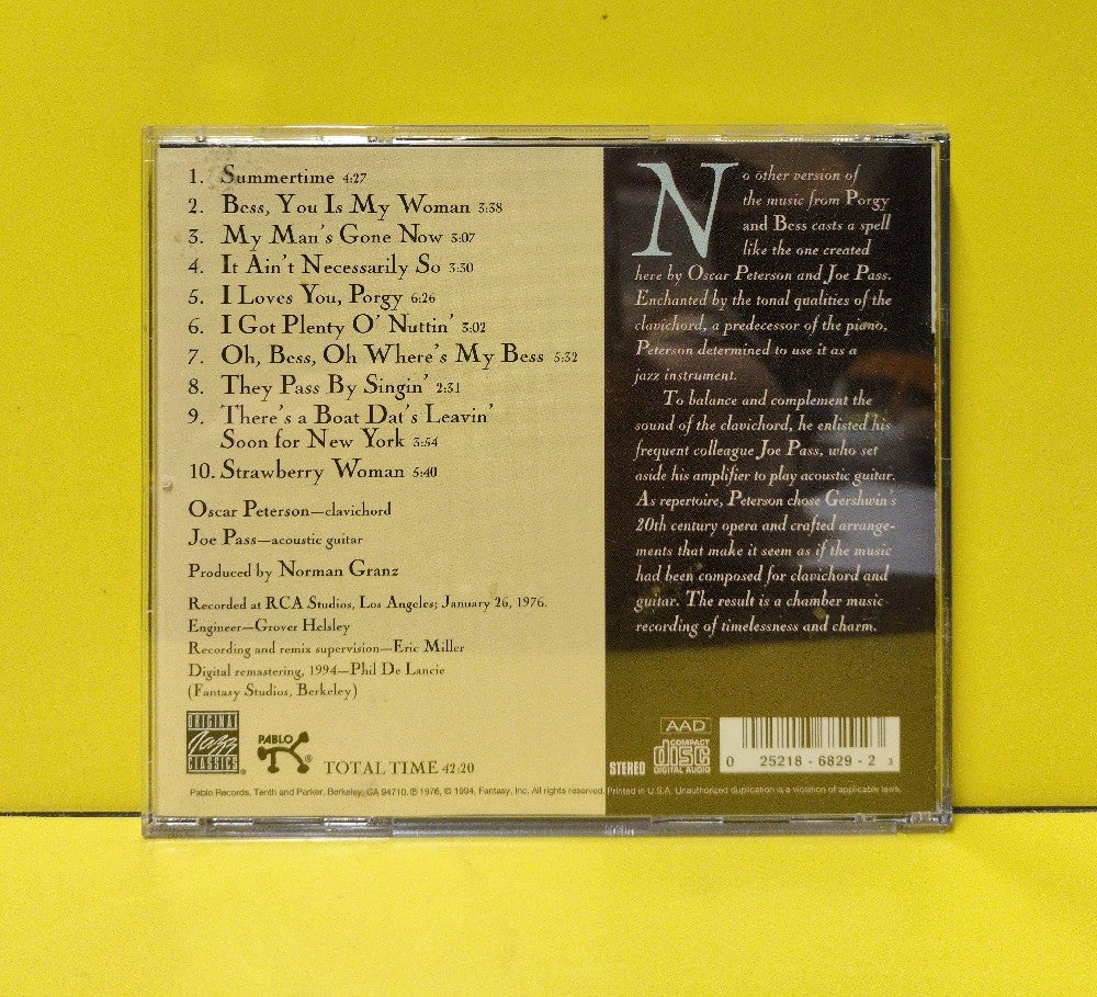 Oscar Peterson And Joe Pass - Porgy And Bess - 1994 - OJCCD-829-2 - Used - EX - CDs