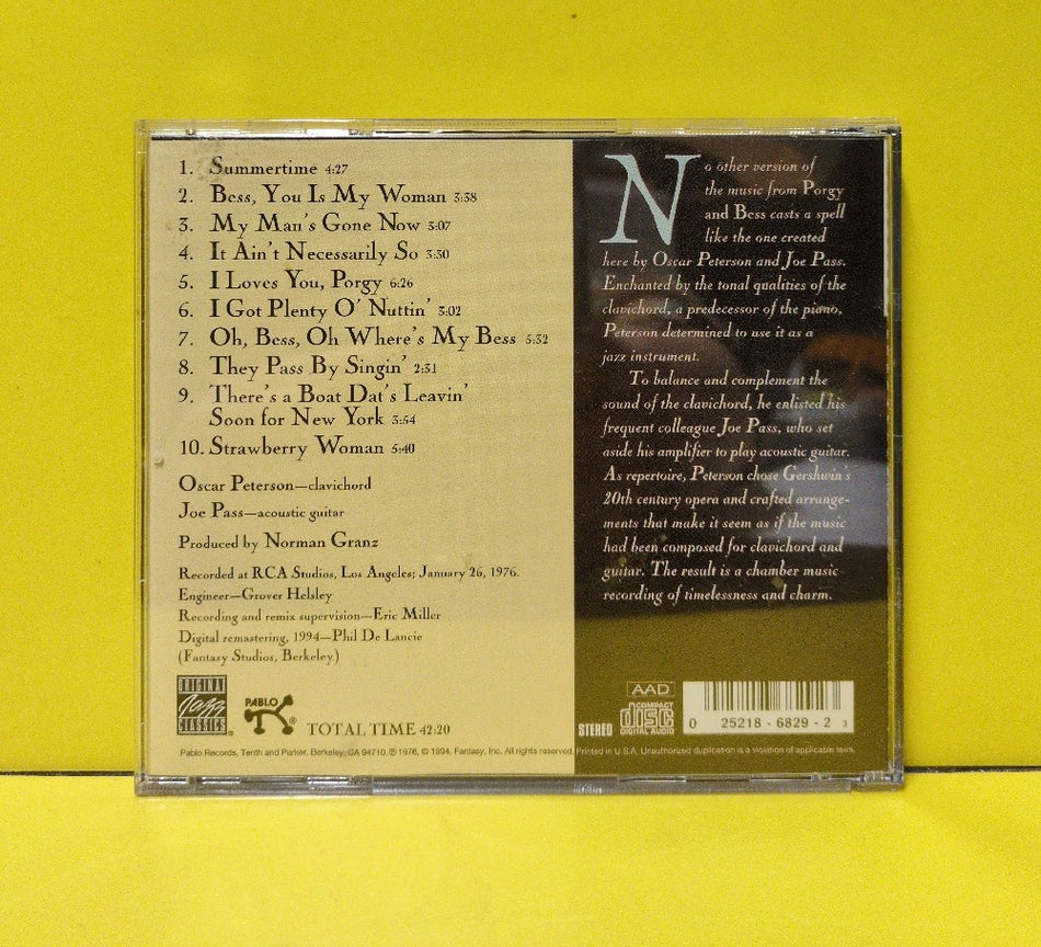 Oscar Peterson And Joe Pass - Porgy And Bess - 1994 - OJCCD-829-2 - Used - EX - CDs