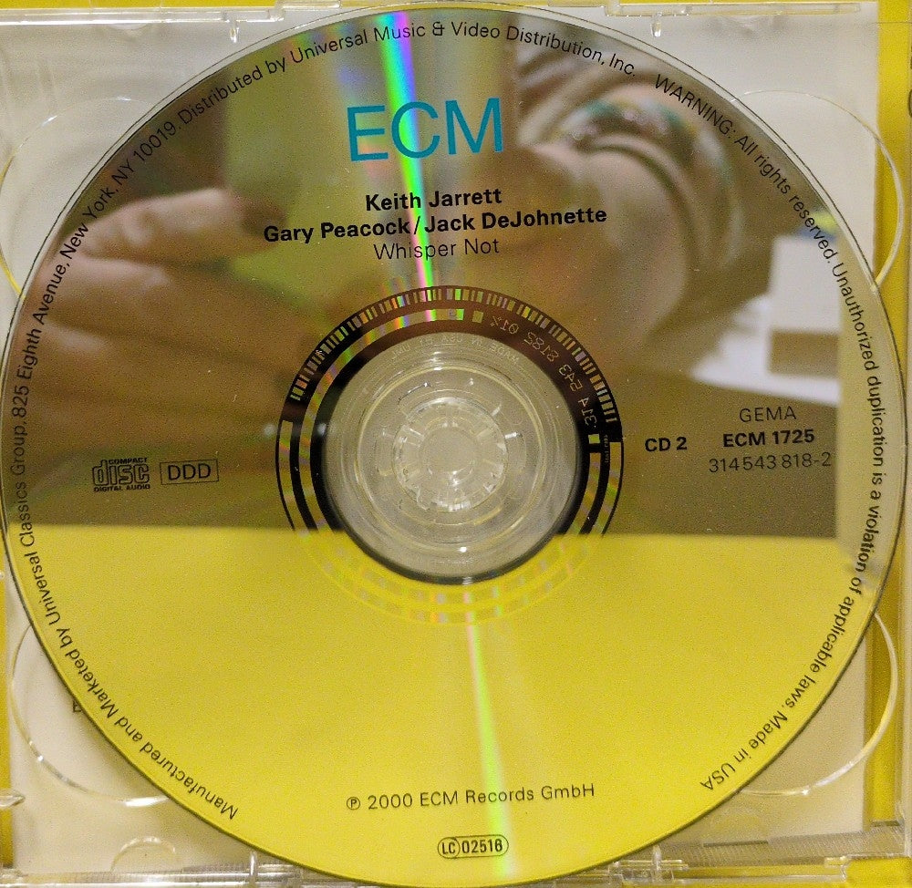 Keith Jarrett / Gary Peacock / Jack DeJohnette - Whisper Not (Live In Paris 1999) - 2000 - ECM 1724/25 - Used - EX - CDs - 2xCD